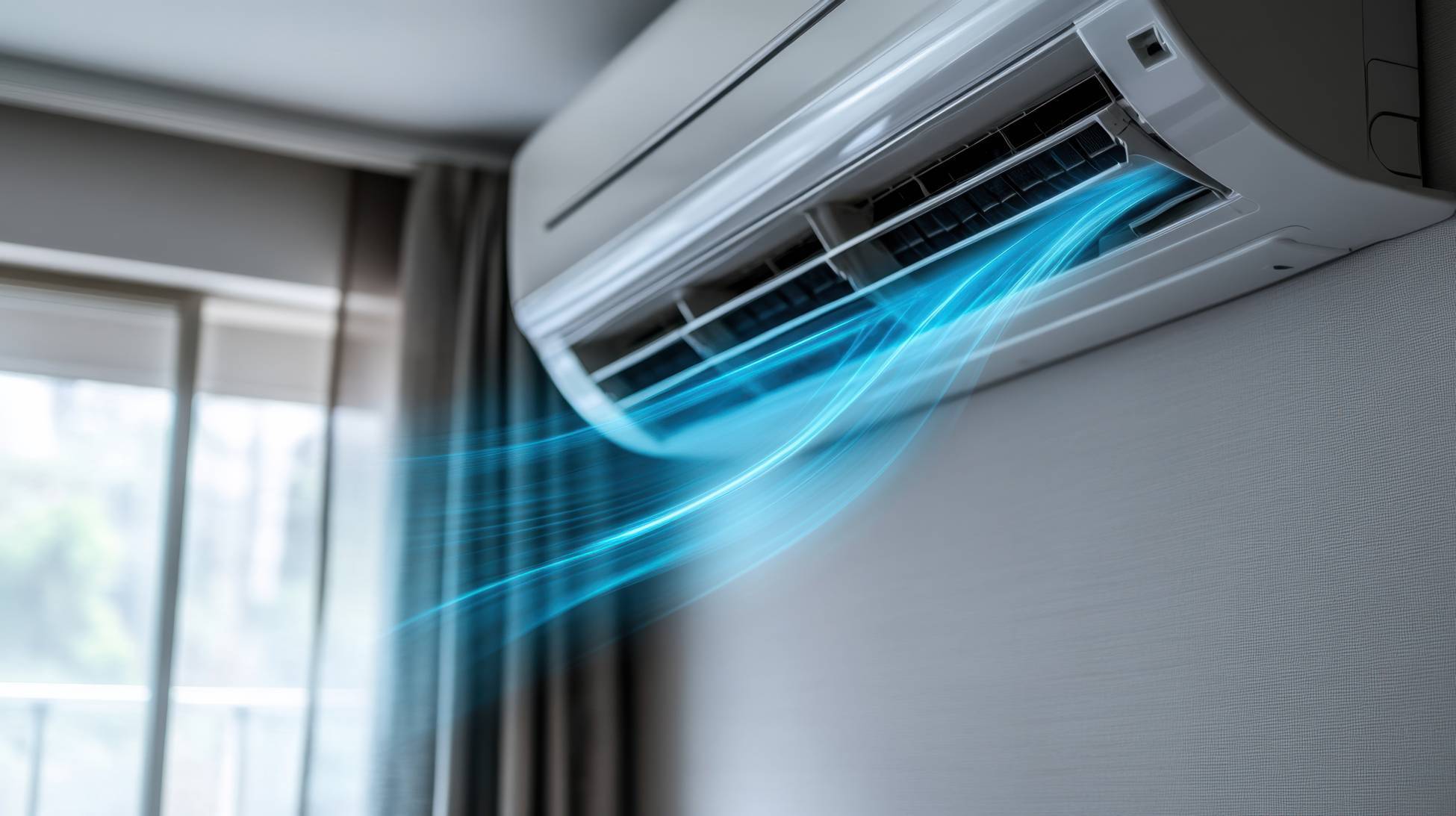 hvac wall unit blowing breeze clean cool air